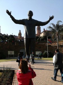 Statue of Nelson Mandela in front of the Union Buildings in Pretoria, South Africa. Photo by Barbara Borst